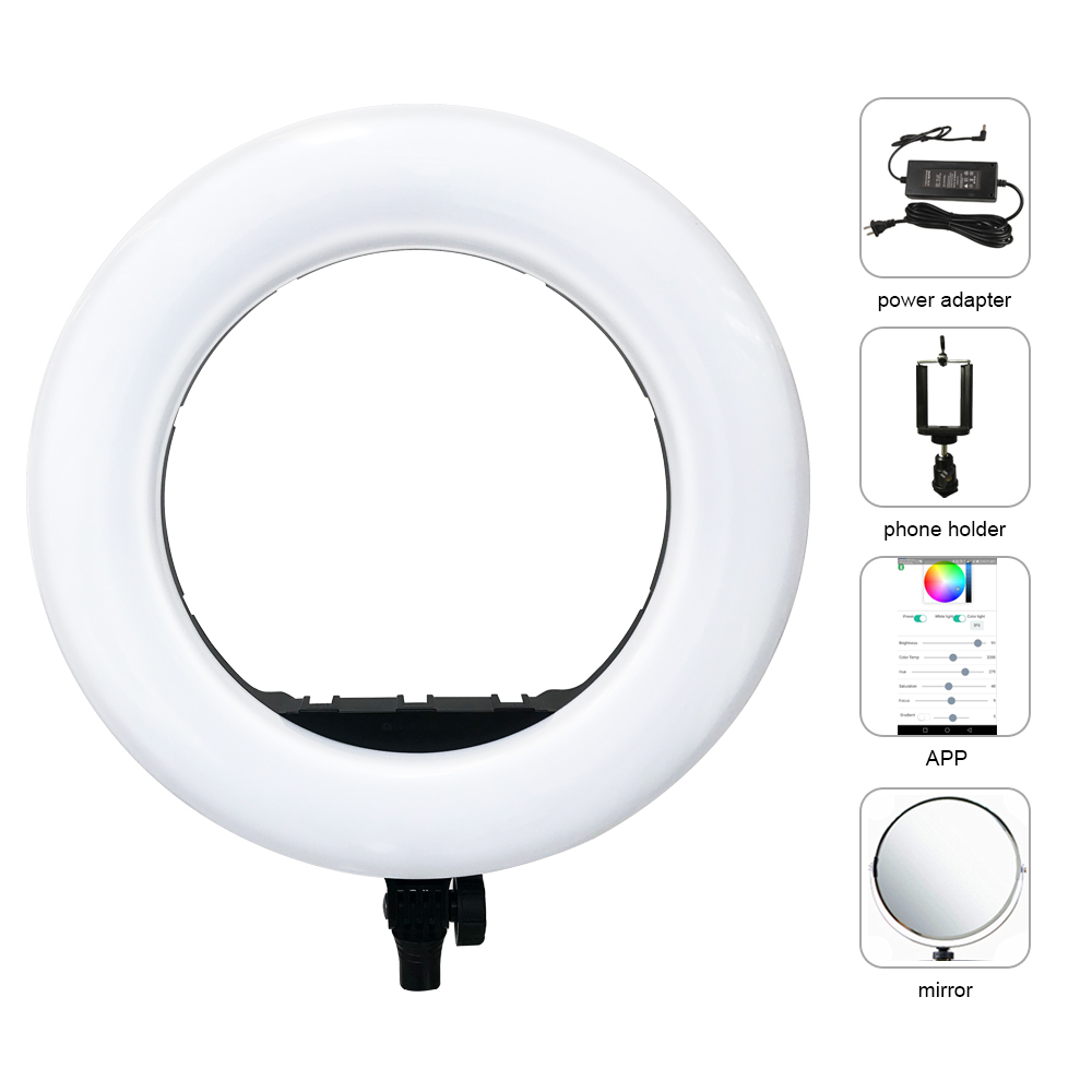 Led Ring Light 18 - Yidoblo QS-480DII Bluetooth APP Controle Fotografie