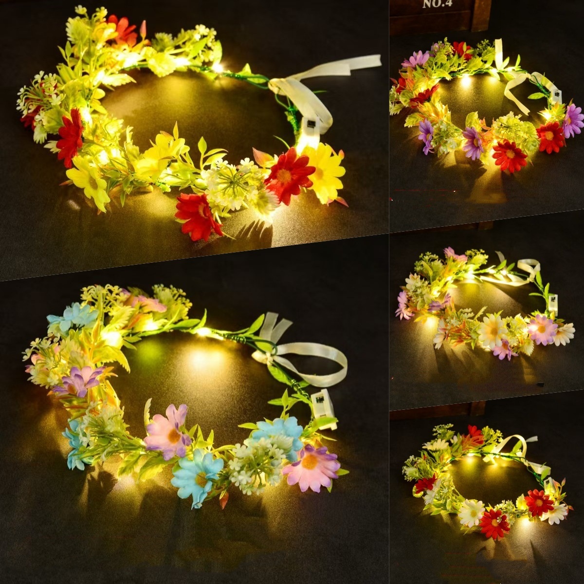 Photography Lighting Equipment - LED Lichtgevende Bloemenkrans Hoofdband Lumineuze Bloemkrans