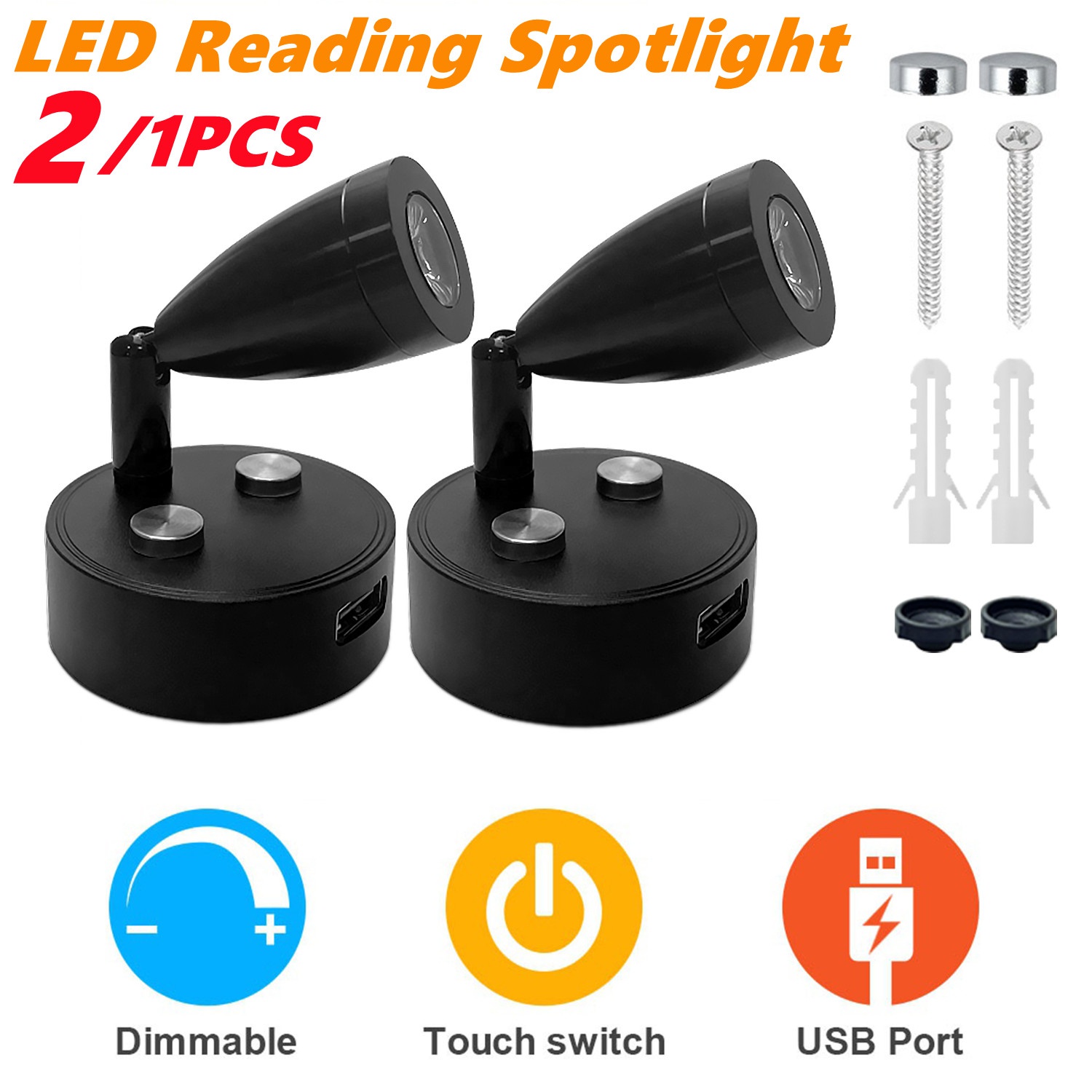 Interior Photography Lighting - 2/1PCS Zilver/Zwart DC 12-24V Auto-interieur Accessoires