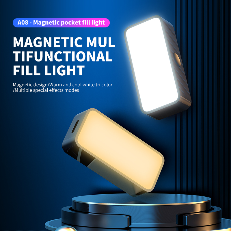 Photography Lighting Continuous - Magnetisch draagbaar mini-selfie-invullicht Verstelbare verlichting Oplaadbaar