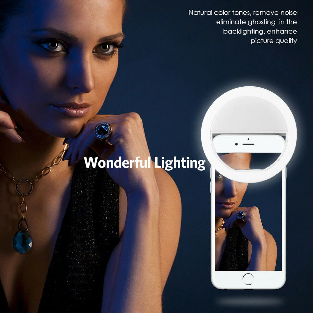 Oplaadbare clip-on selfie ring - Photography Lighting Ring recensie en prijs