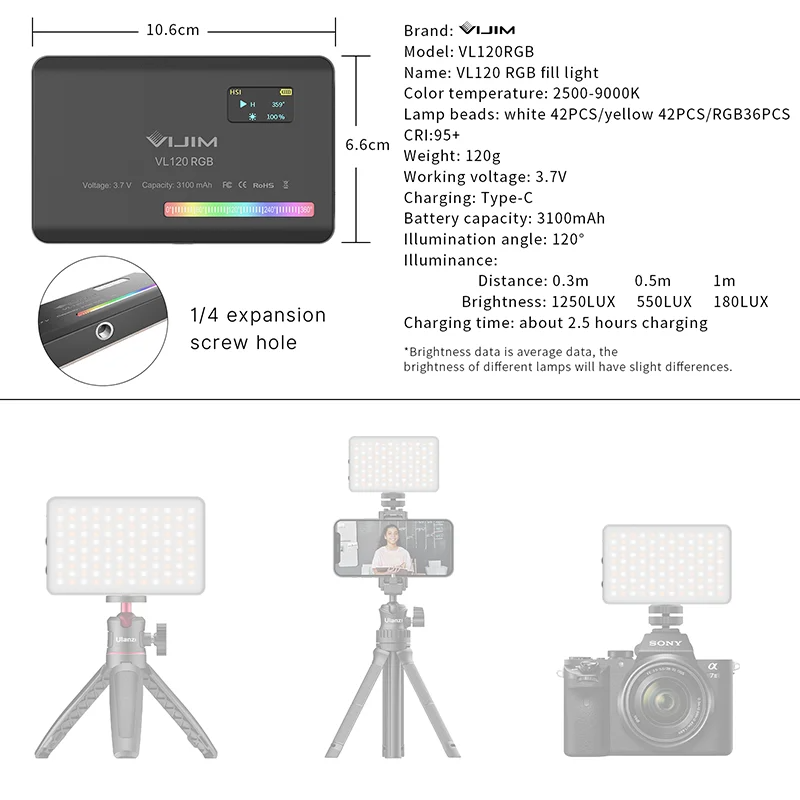 2026 New120 RGB Zaklamp Camera - Lighting In Photography recensie en prijs