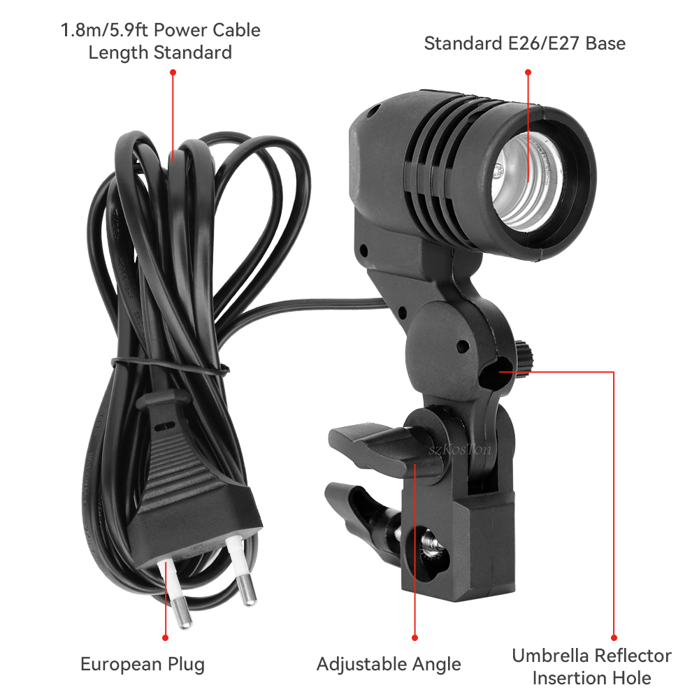 Enkele kop lamphouder E27-fitt - Photography Lighting With Umbrella recensie en prijs