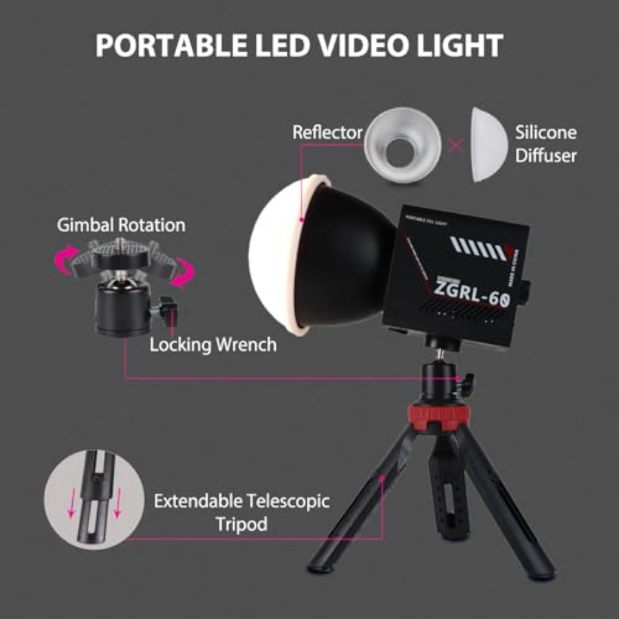 60W COB LED-videolamp Handheld - Photography Lighting Studio recensie en prijs